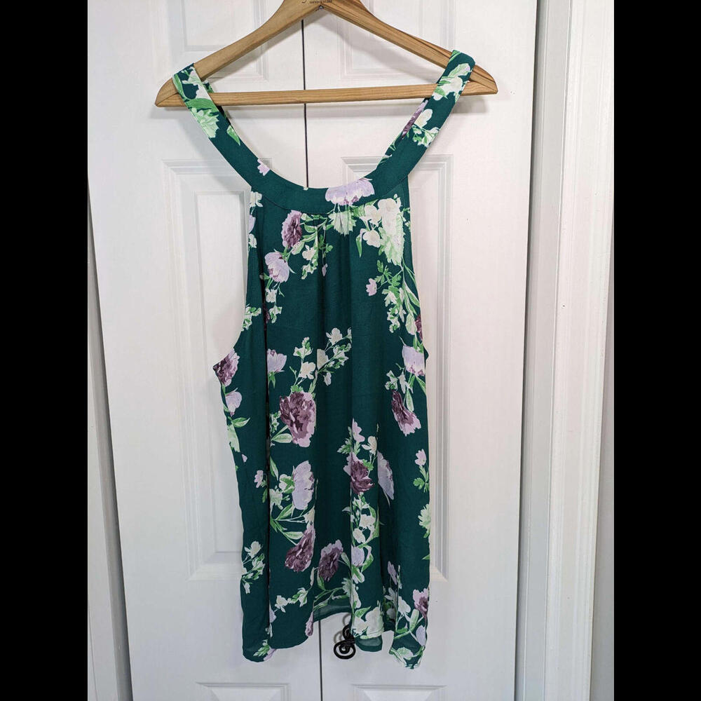 New York & Company Pink and Green Tank Top